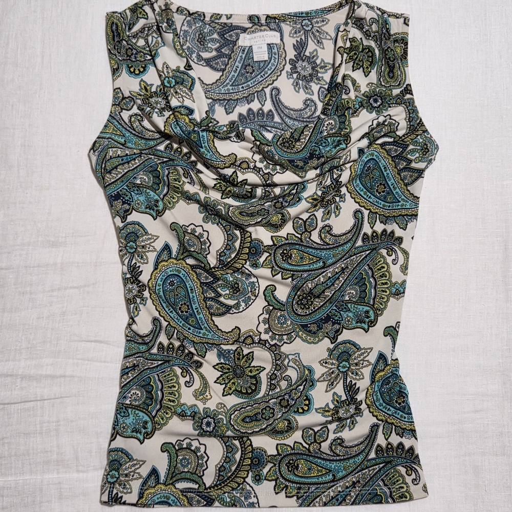 Paisley Print Sleeveless Top